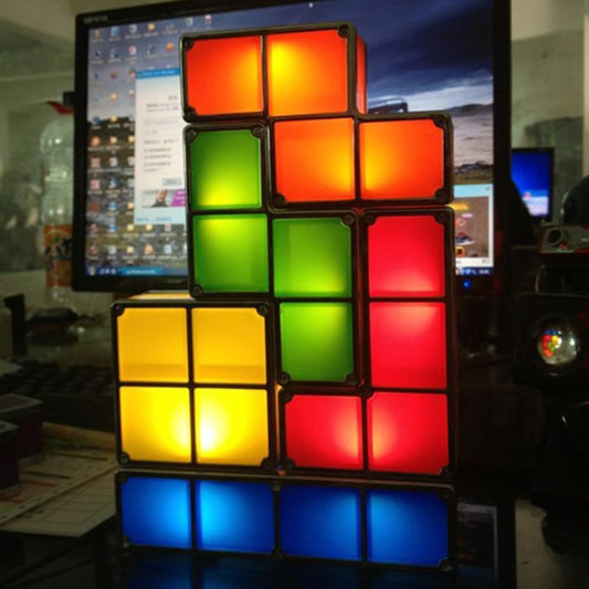 Retro Tetris-Style Gamer Lamp – Gaming Light for Home & Office
