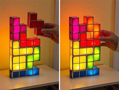 Retro Tetris-Style Gamer Lamp – Gaming Light for Home & Office