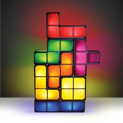 Retro Tetris-Style Gamer Lamp – Gaming Light for Home & Office