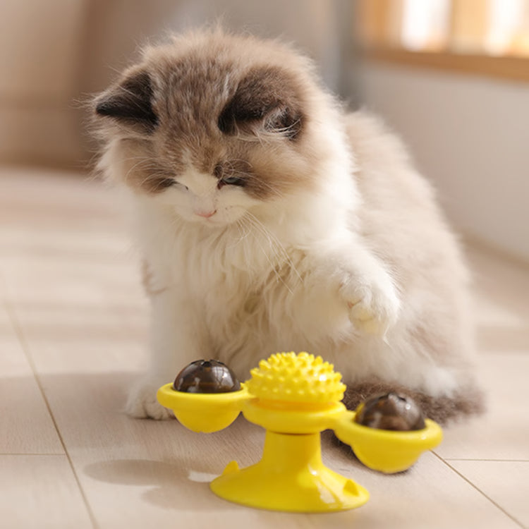 Rotating Windmill Cat Toy – Interactive Chew, Swat & Rub Toy
