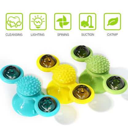 Rotating Windmill Cat Toy – Interactive Chew, Swat & Rub Toy