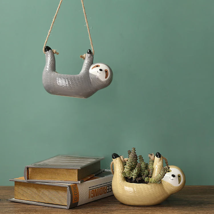 Sloth Hanging Planter for Succulents & Indoor Plants