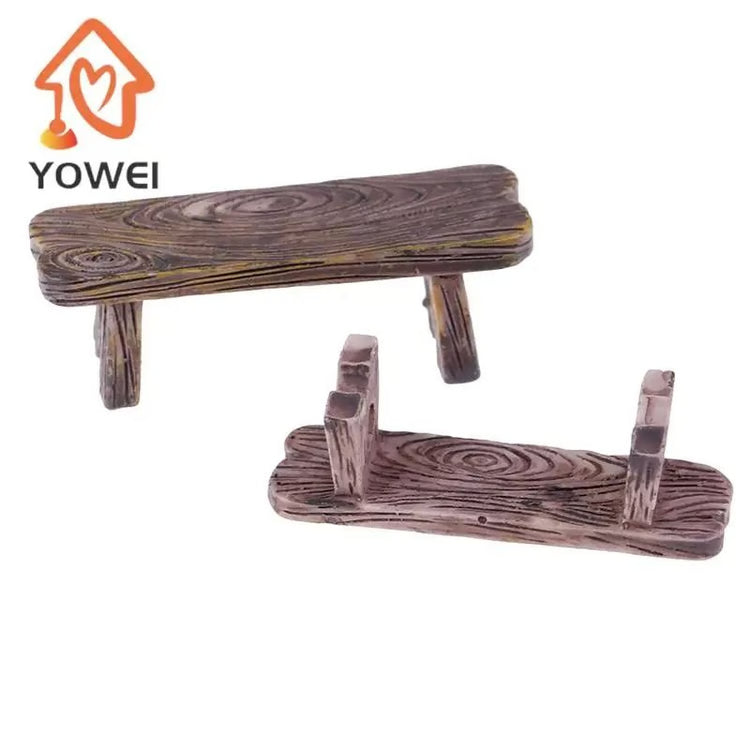 Mini Wooden Bench Set – Fairy Garden & Dollhouse Decoration